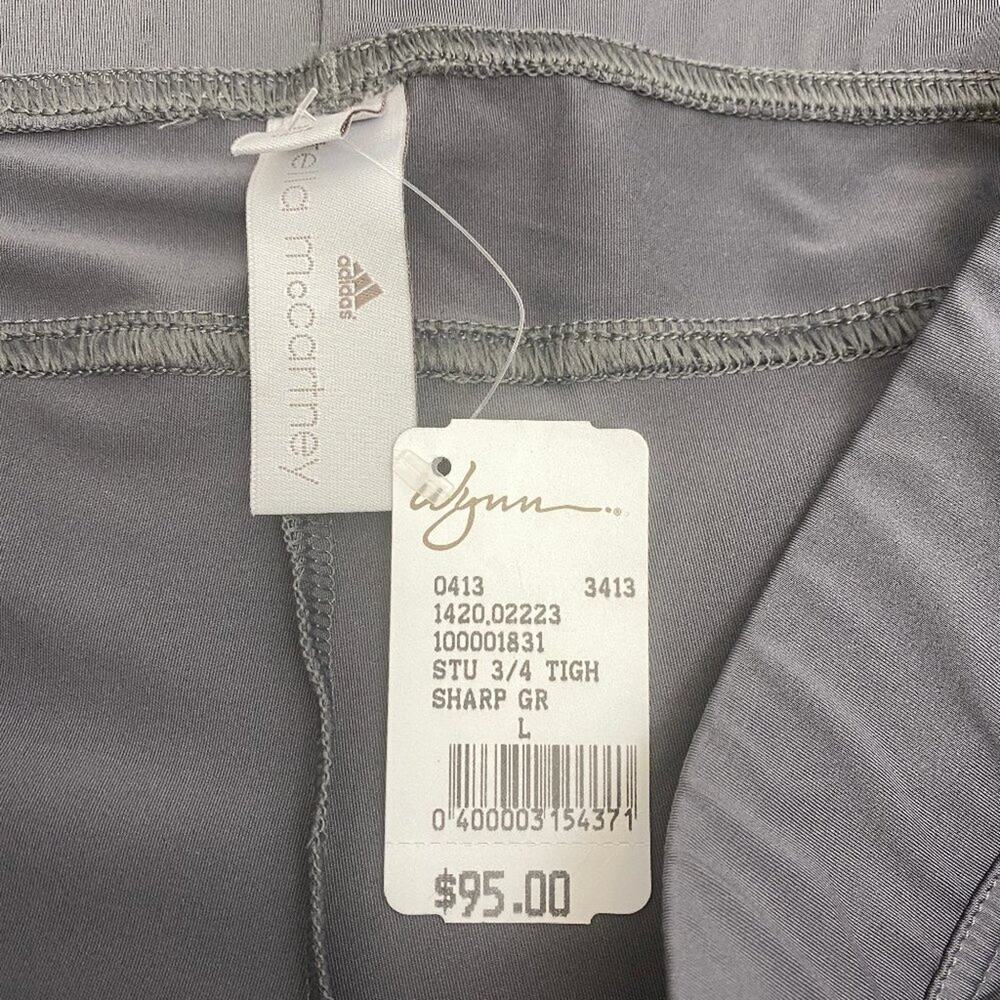 Adidas Stella McCartney Capri Pants Sport Large Workout Yoga Pant Grey Gray L - Picture 6 of 11